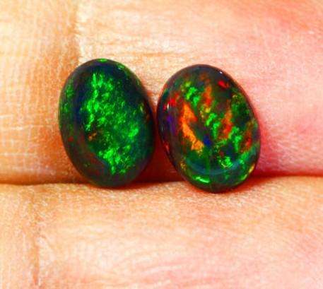 1.43 Ct.Topnotch Oval cut 8 x 6 mm Multi Color Play Black Fire Opal