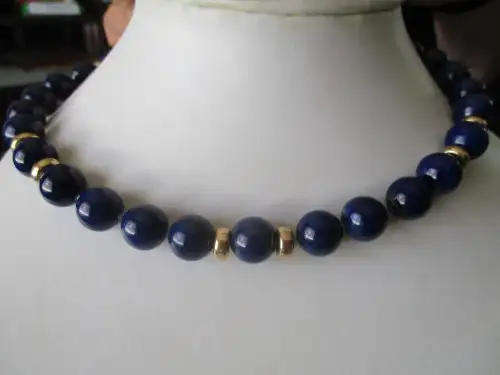 Genuine lapis Lazuli with 14 ct Gold Clasp and Spaces