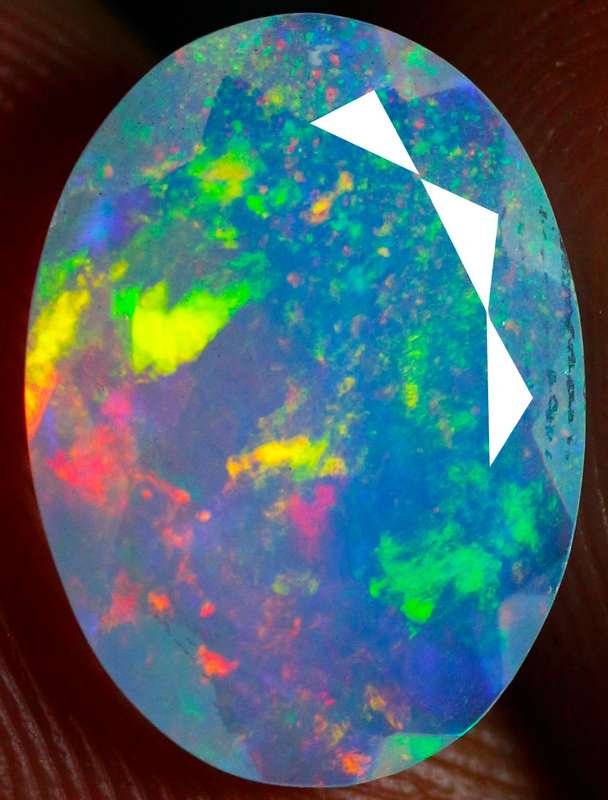 2.58Ct. IF World Class rare 100% Natural Rainbow Colors Play Solid Facet Opal