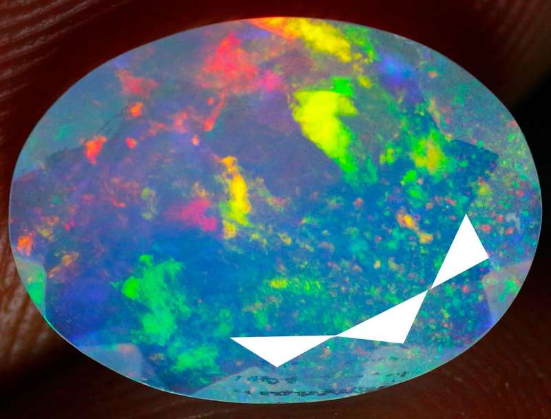 2.58Ct. IF World Class rare 100% Natural Rainbow Colors Play Solid Facet Opal