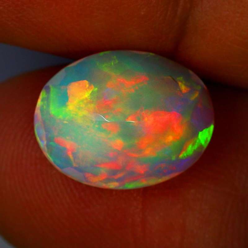 2.91 Ct. IF Premium 13 x 10 mm Rainbow Multi Flashy 3D Solid Color Play Welo Opal