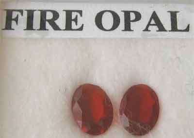 7.00 x 5.00 mm Fire Opal, 2 pieces Oval Faceted cut, T. W. 0.81 ct.