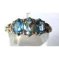 9Ct White Gold and Blue Topaz Ring