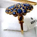 Genuine 2.32 ct.Blue Sapphires in 9ct Yellow Gold Ring
