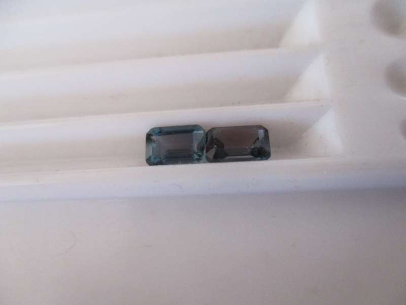 2 pieces, 6.00 x 4.00 mm Emerald/Octagonal cut Blue Topaz T.W.1.42ct.