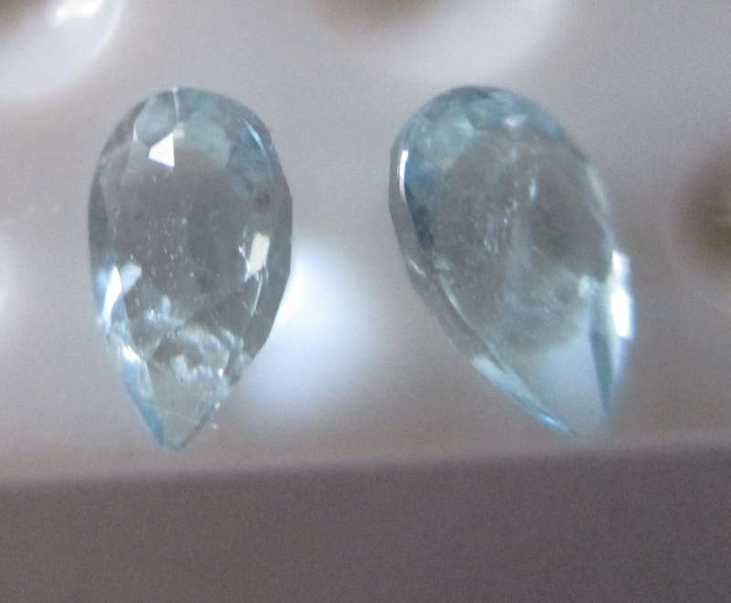 2 pieces of  6.00 x 4.00 mm Pear  cut Aquamarine , T. W. 0.79ct.[ price/ piece]