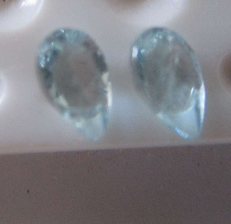 2 pieces of  6.00 x 4.00 mm Pear  cut Aquamarine , T. W. 0.79ct.[ price/ piece]