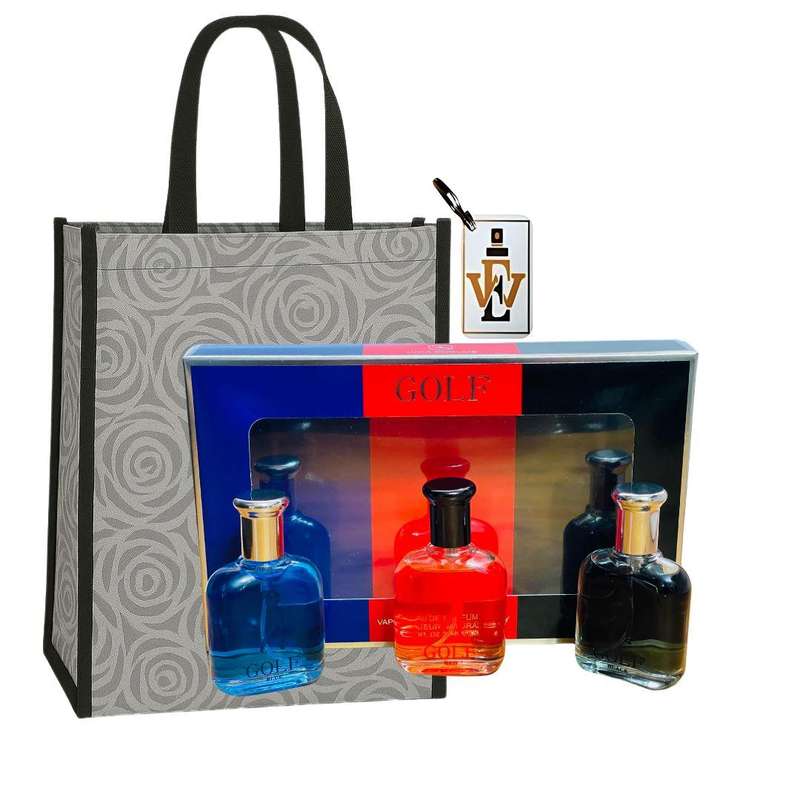 Men's Golf Series EDP Gift Set 3x 30ml + Keyring & Premium Gift Bag COMBO