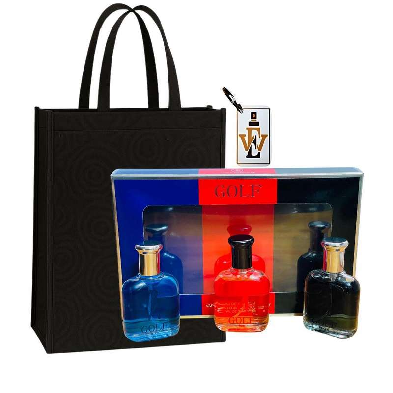 Men's Golf Series EDP Gift Set 3x 30ml + Keyring & Premium Gift Bag COMBO