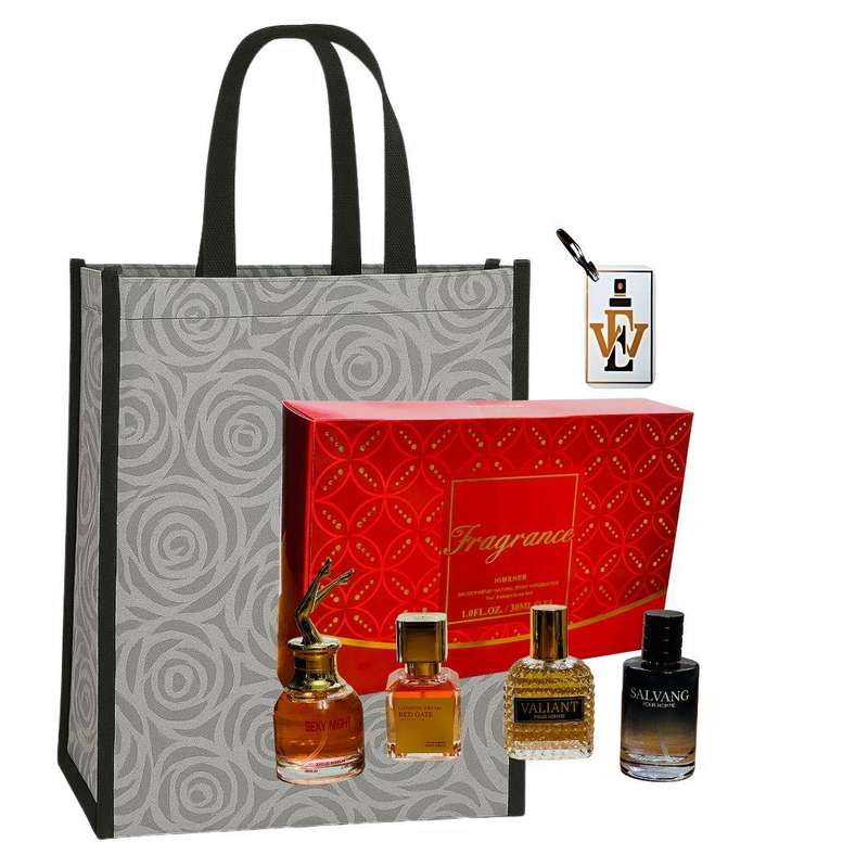 Luca Him & Her Fragrance Perfume Gift Set - 4x30ml EDP + Keyring & Premium Gift Bag COMBO