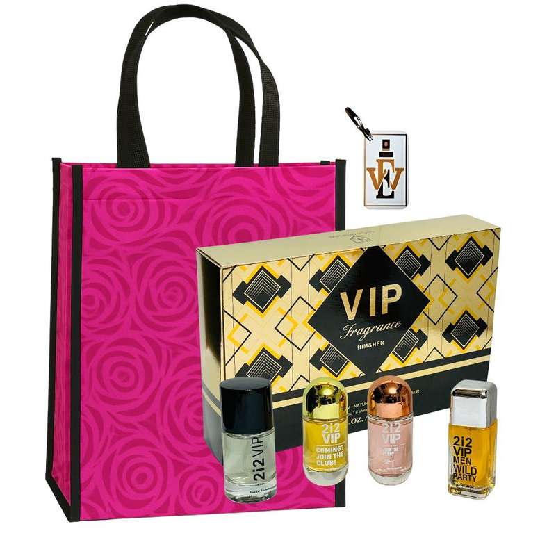 2i2 Him & Her 4 Perfume Set for Couples + Keyring & Premium Gift Bag COMBO
