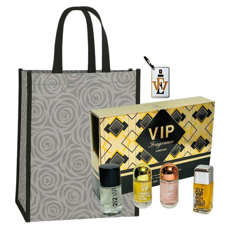 2i2 Him & Her 4 Perfume Set for Couples + Keyring & Premium Gift Bag COMBO
