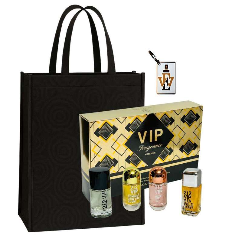 2i2 Him & Her 4 Perfume Set for Couples + Keyring & Premium Gift Bag COMBO