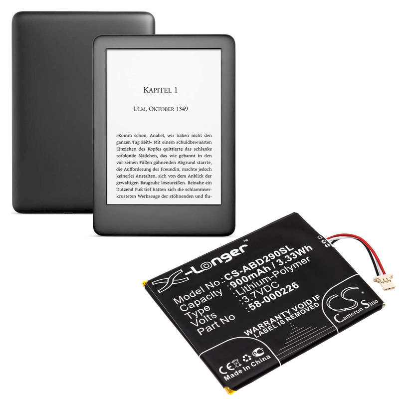 Ebook, eReader Battery Ebook, eReader Battery  CS-ABD290SL  for  Kindle 10th J9G29R  etc.