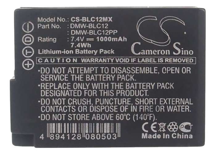 Camera Battery CS-BLC12MX for PANASONIC DMW-BLC12 etc.