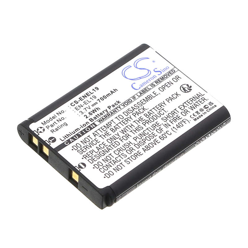 Camera Battery  CS-ENEL19    for  NIKONCoolPix S2600  EN-EL19  etc.