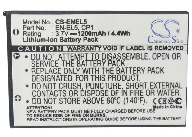 Camera Battery CS-ENEL5 for NIKON Coolpix 3700 etc.