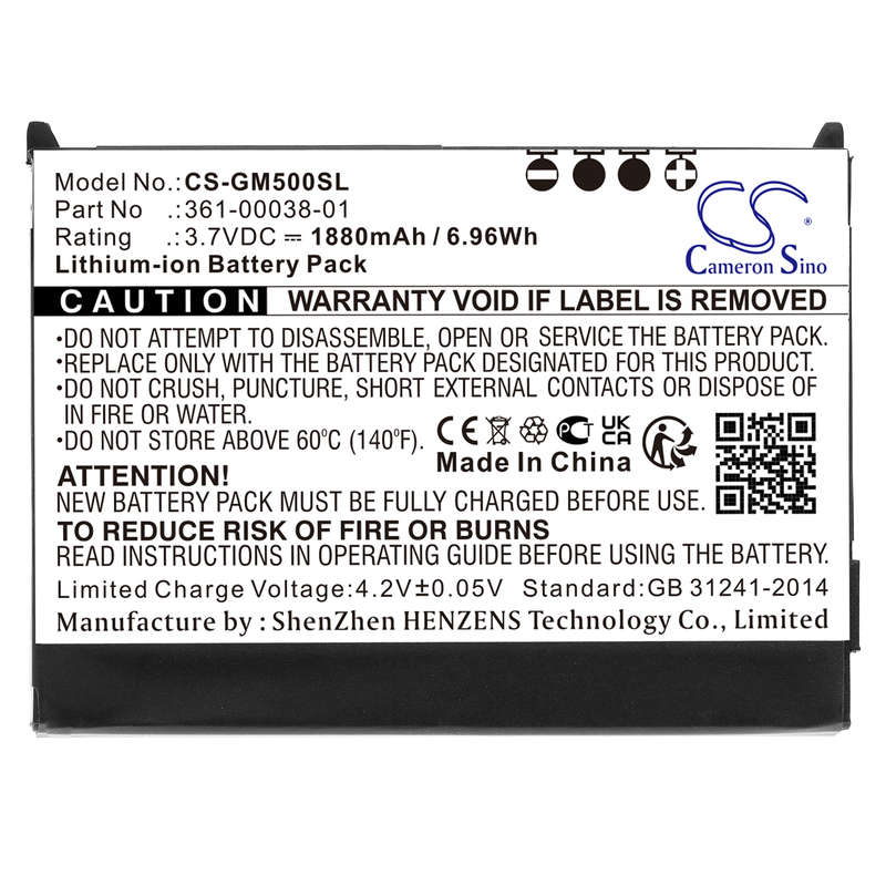 GPS, Navigator Battery CS-GM500SL for Garmin Aera 500 etc.