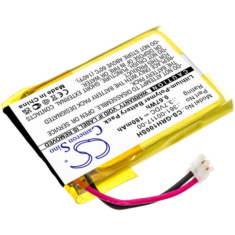 Smartwatch Battery  CS-GRH100SH  for  Garmin  Approach  S10  361-00117-00  etc