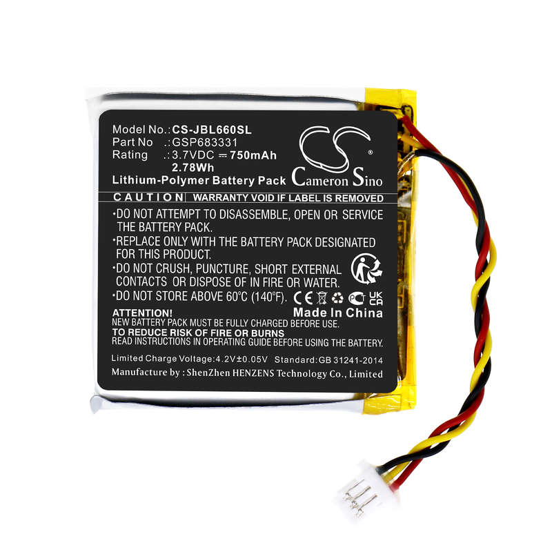 Wireless Headset Battery  CS-JBL660SL  for  JBL LIVE  660  GSP683331