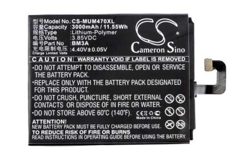 Mobile, SmartPhone Battery CS-MUM470XL for XIAOMI Mi Note 3 etc.