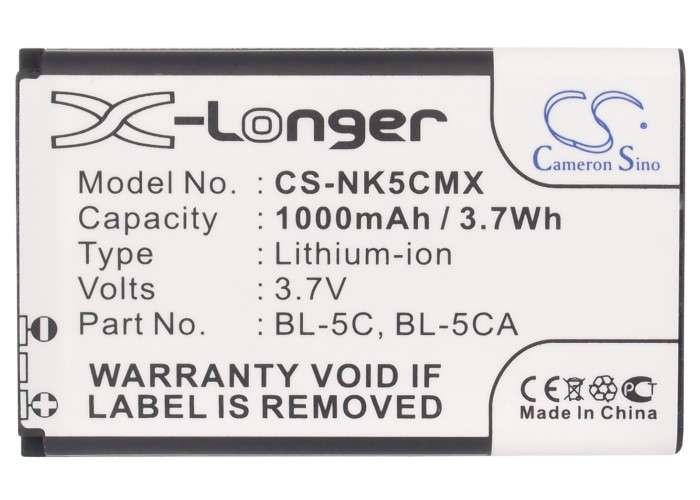 Mobile, SmartPhone Battery CS-NK5CMX for NOKIA BL-5C etc.