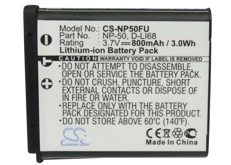 Camera Battery  CS-NP50FU  for  FujifilmFinePix F100fd  NP-50  etc.