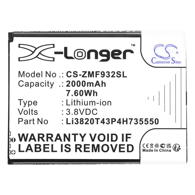 Hotspot Battery  CS-ZMF932SL  for  ZTE  WiFi5 MF932  MF937Li3820T43P4H735550