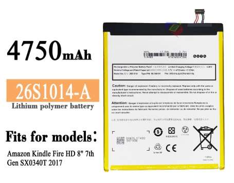 Ebook, eReader Battery  ITCS-AKF8LHH  for  Amazon Kindle  Fire 8  26S1014  etc.