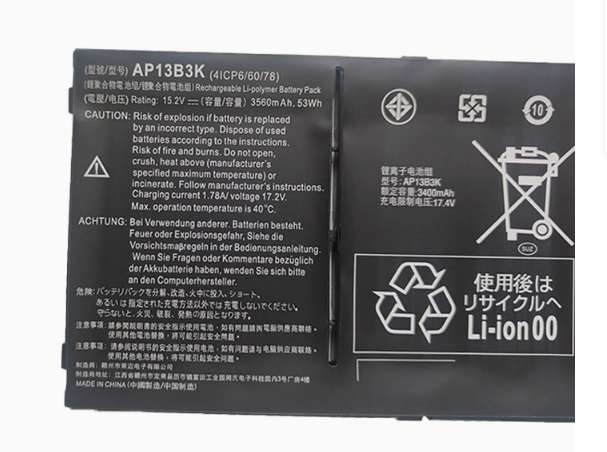 Notebook, Laptop Battery  ITCS-AP13B3KRM  for Acer AP13B3K  etc,