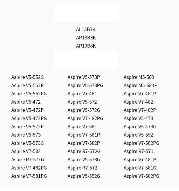 Notebook, Laptop Battery  ITCS-AP13B3KRM  for Acer AP13B3K  etc,
