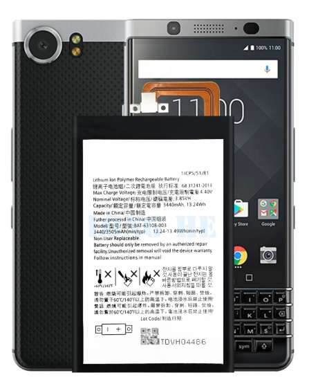 Mobile, SmartPhone Battery  ITCS-BBKONELHH  for Blackberry KeyOne  BBB100-1 BAT-63108-003