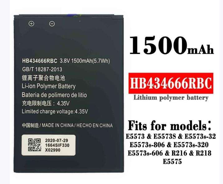 Hotspot Battery  ITCS-HWE5573LHH  for  HuaweiE5573  HB434666RBC  etc.