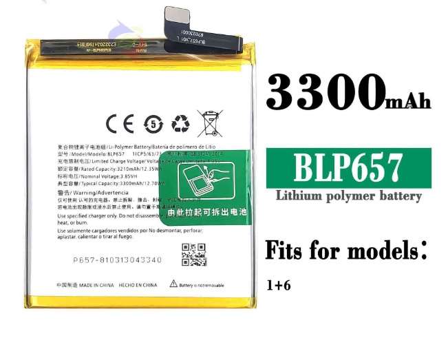 Mobile, SmartPhone Battery  ITCS-OPPOBLP657  for  OPPO 1+6 BLP657  etc.