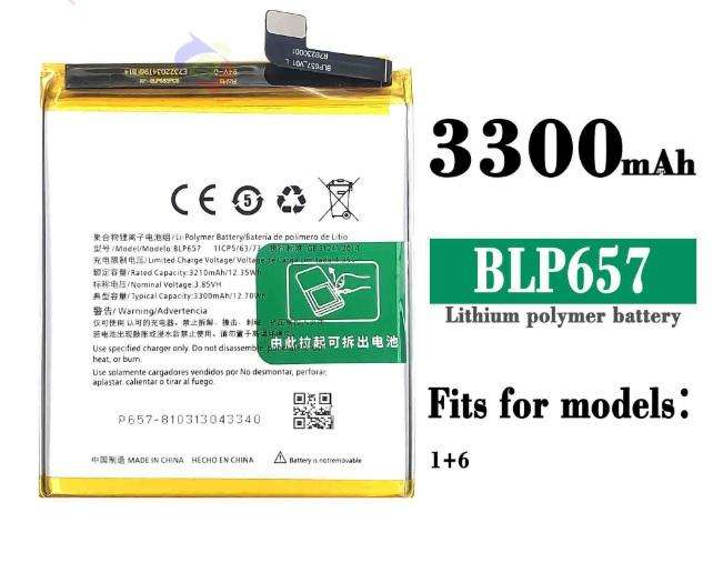 Mobile, SmartPhone Battery  ITCS-OPPOBLP657LHH  for  OPPO 1+6 BLP657  etc.