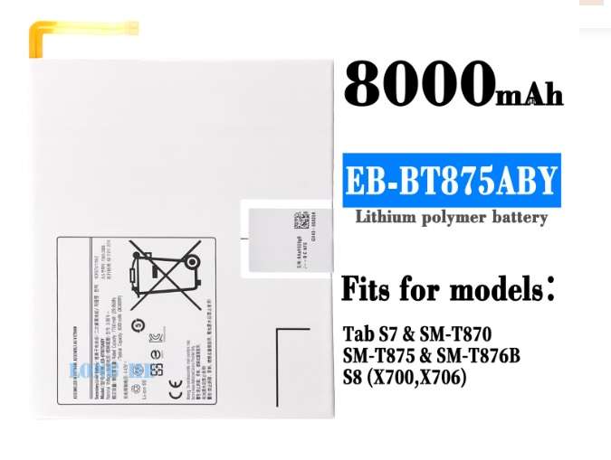 Tablet Battery  ITCS-SMT870LHH  for  SAMSUNG SM-T870  EB-BT875ABY etc.