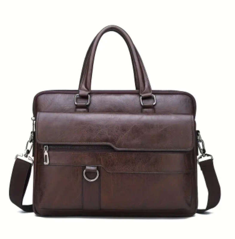 Men's Vintage Style Coffee Briefcase
