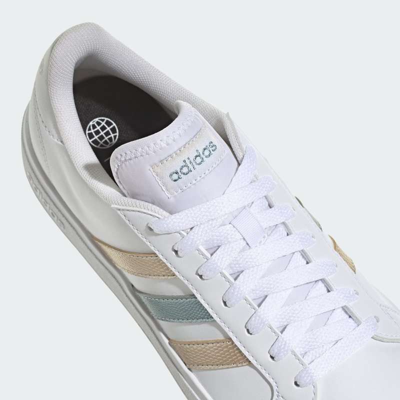 adidas Women's Grand Court Base 2.0 Cloud White/ Magic Grey/ Wonder Gold ID1865 Size UK 5 (SA 5)
