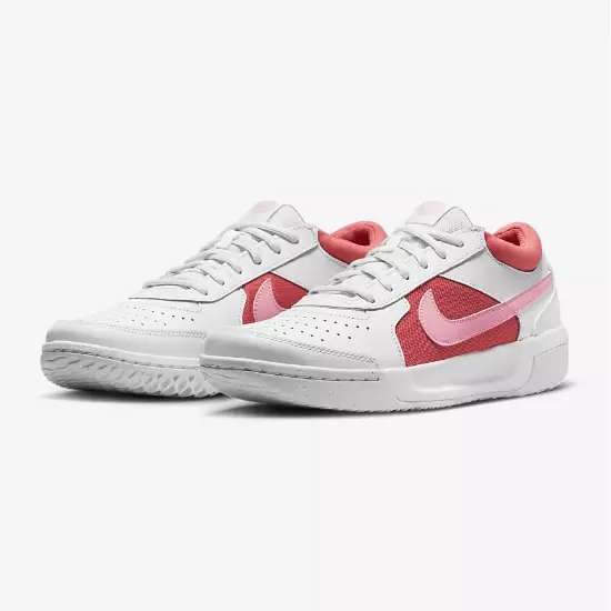 Nike Women's Court Air Zoom Lite 3 White/ Pink DV3279 101 Size UK 7 (SA 7)