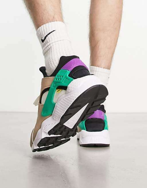 Nike Men`s Air Huarache PREMIUM Sail/Black/White/Hemp DV0486 100 Size UK 10 (SA 10)