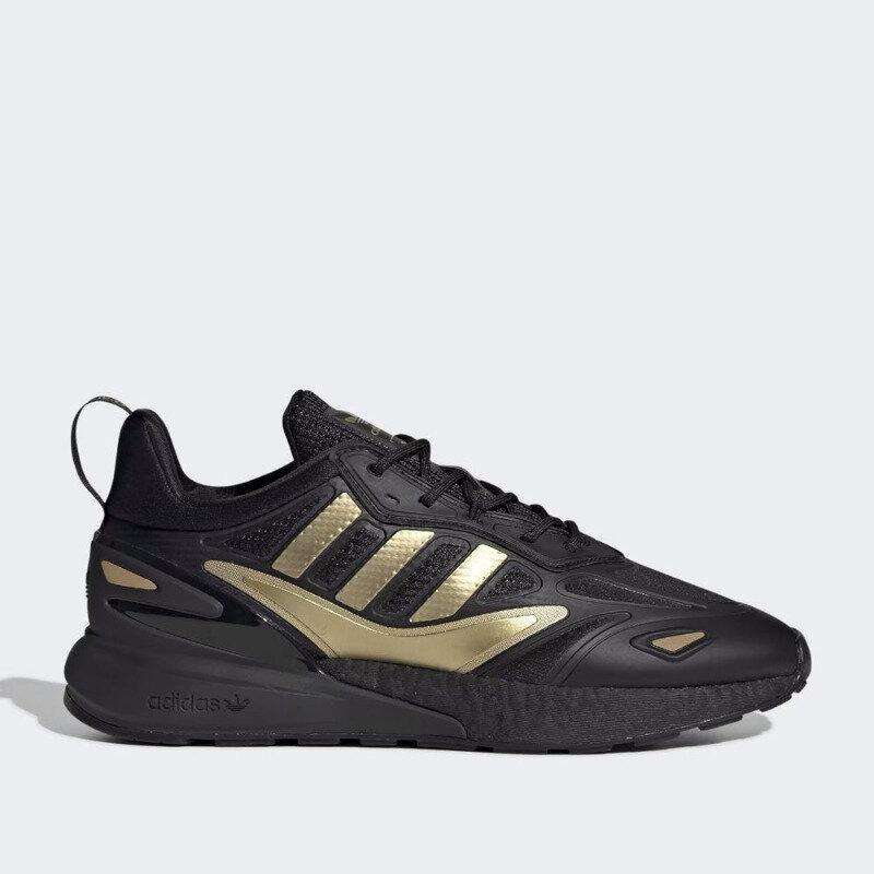 adidas Men`s ZX 2K Boost 2.0 Black/ Gold PREOWNED GZ7743 Size UK 8 (SA 8)