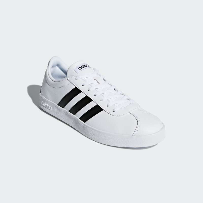 adidas Men`s VL Court 2.0 Cloud White / Core Black DA9868 Size UK 10 (SA 10)