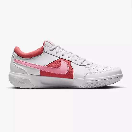 Nike Women's Court Air Zoom Lite 3 White/ Pink DV3279 101 Size UK 7 (SA 7)