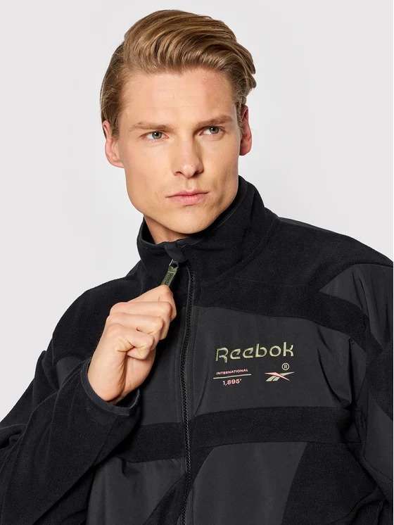 Reebok Men`s Classics Vector Black Fleece Sweatshirt HB5956 Size Small