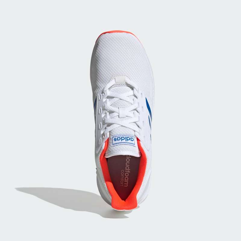 adidas Men`s DURAMO 9 Cloud White/ Glow Blue/ Solar Red EG8665 Size UK 10 (SA 10)
