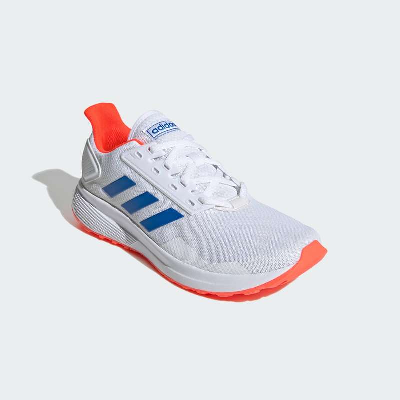 adidas Men`s DURAMO 9 Cloud White/ Glow Blue/ Solar Red EG8665 Size UK 10 (SA 10)