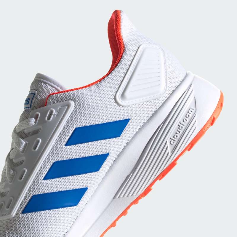 adidas Men`s DURAMO 9 Cloud White/ Glow Blue/ Solar Red EG8665 Size UK 10 (SA 10)