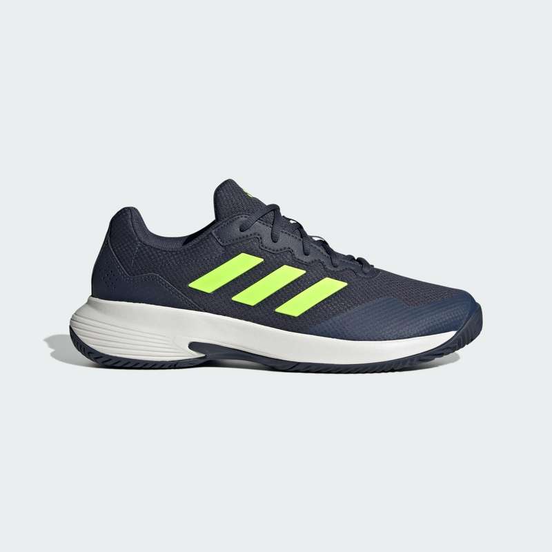adidas Men`s GameCourt 2.0 Shadow Navy/ Lucid Lemon/ White IE0854 Size UK 11 (SA 11)