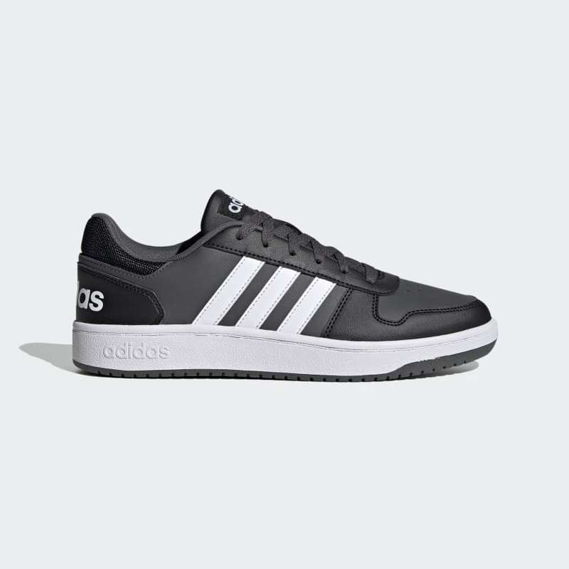 adidas Men`s HOOPS 2.0 Core Black/ Cloud White/ Grey Six FY8626 Size UK 11.5 (SA 11.5)