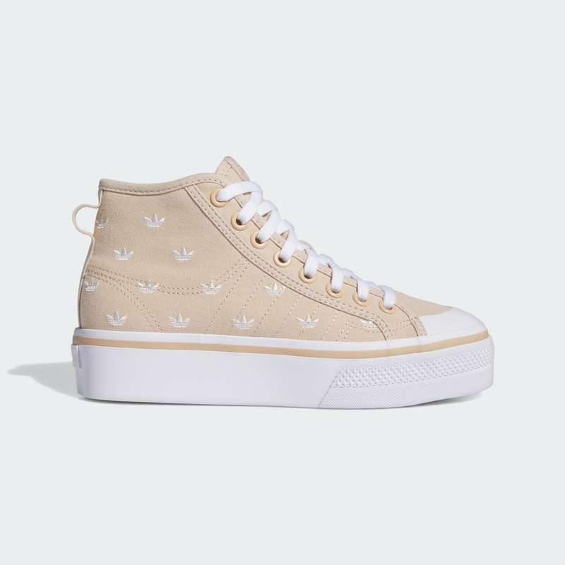adidas Women's Nizza Platform Mid Magic Beige / Wonder White IG5059 Size UK 7.5 (SA 7.5)